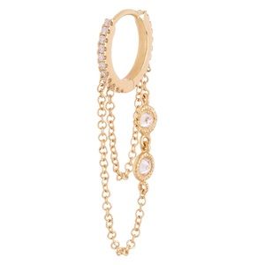 Lady Daisy Diamond chain hoop in yellow gold